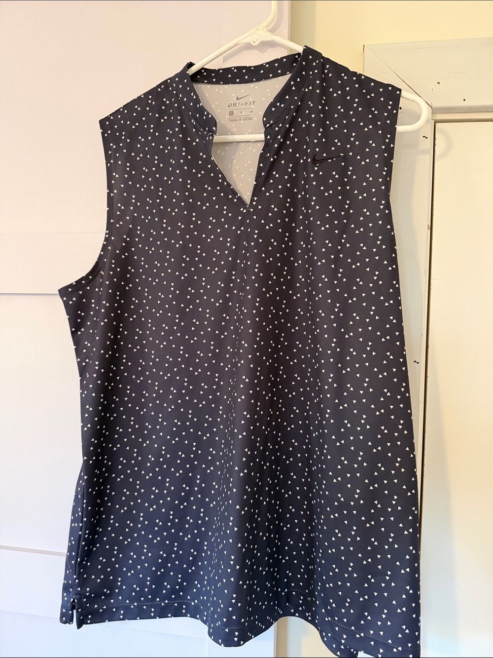 Nike Sleeveless Navy Dri-FIT Tank with White Triangle Print